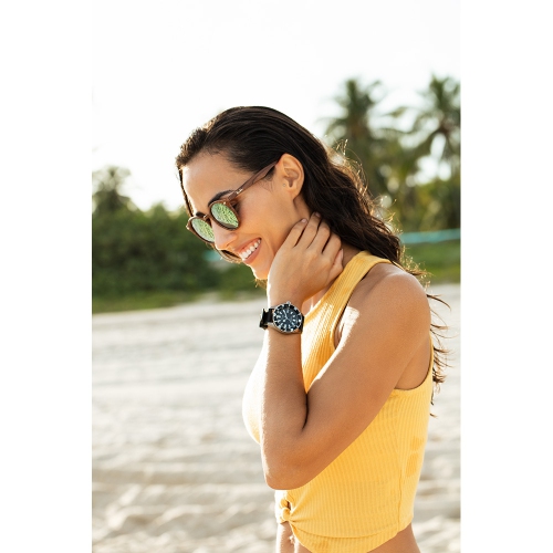 Montre automatique pour hommes Promaster Fujitsubo 41 mm de Citizen avec boîtier en titane argenté et bracelet en polyuréthane noir avec cadran