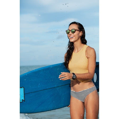 Montre automatique pour hommes Promaster Fujitsubo 41 mm de Citizen avec boîtier en titane argenté et bracelet en polyuréthane noir avec cadran