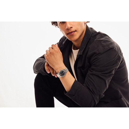 Citizen Mens “TSUYOSA” Automatic Watch 40mm Silver-Tone Stainless Steel Case and Bracelet with Black Dial