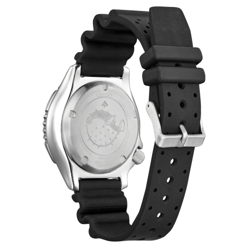 Montre automatique Promaster Dive pour hommes 44 mm de Citizen avec boîtier en acier inoxydable argenté et bracelet en polyuréthane noir