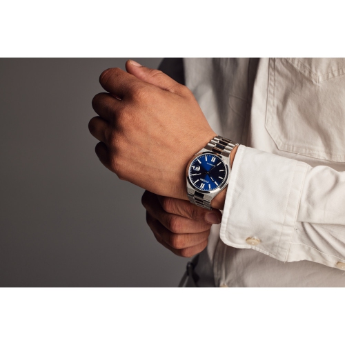 Citizen Mens “TSUYOSA” Automatic Watch 40mm Silver-Tone Stainless Steel Case and Bracelet with Blue Dial