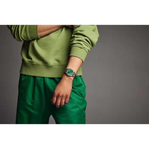 Montre automatique pour hommes « TSUYOSA » 40&nbsp;mm avec boîtier et bracelet en acier inoxydable argenté et cadran vert de Citizen