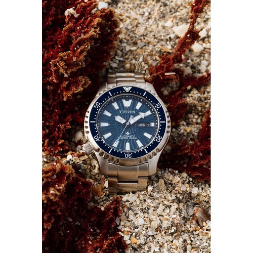 Montre automatique Promaster Dive 44 mm en inox argenté avec cadran bleu pour hommes de Citizen