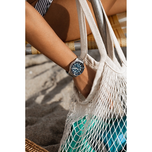 Montre automatique Promaster Dive 44 mm en inox argenté avec cadran bleu pour hommes de Citizen