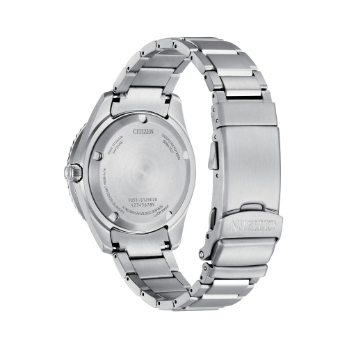 Montre automatique pour hommes Promaster Fujitsubo 41&nbsp;mm avec boîtier et bracelet en Super Titanium argenté et cadran bleu de Citizen