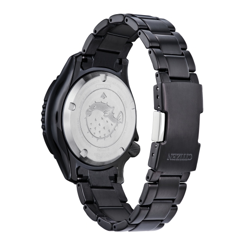 Citizen Mens Promaster Dive Automatic Automatic Watch 44mm Black Stainless Steel Case and Bracelet with Yellow Dial