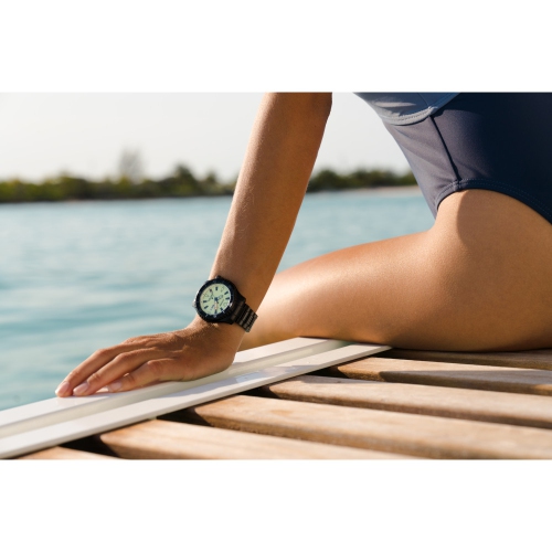 Citizen Mens Promaster Dive Automatic Automatic Watch 44mm Black Stainless Steel Case and Bracelet with Yellow Dial