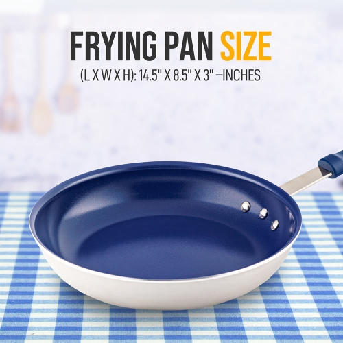 8'' Small Fry Pan - Non-stick Pan with Silicone Handle, Ceramic Coating Inside