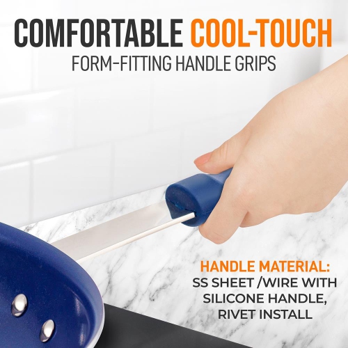 14''Non-stick Fry Pan - Durable Pan with Silicone Handle, Ceramic Coating Inside