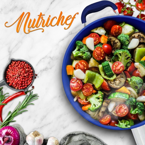 14''Non-stick Fry Pan - Durable Pan with Silicone Handle, Ceramic Coating Inside