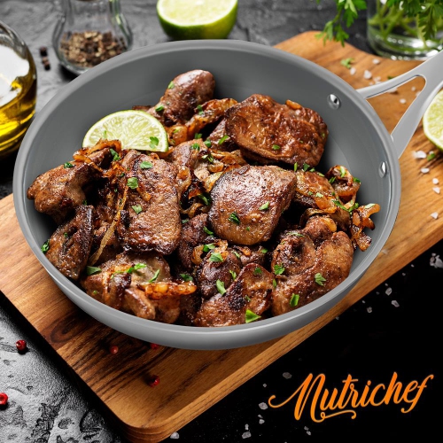 Kitchenware Pots & Pans Set - Clad Kitchen Cookware with Nylon Utensils, Frypan Interior Coated with Prestige Ceramic Non-Stick Coating