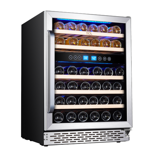 TCL 24” Built-in or Freestanding 46 Bottle Dual Zone Wine Chiller
