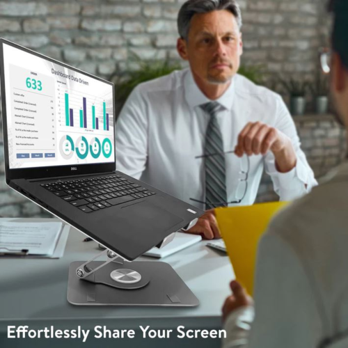 RISE Swivel Adjustable Laptop Desk Stand 2.0- Silver