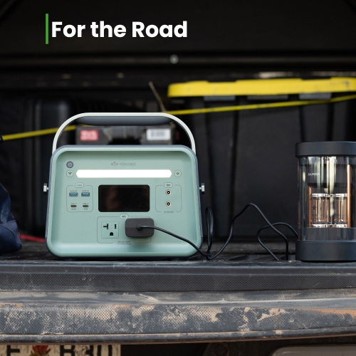 Yoshino B330 SST 8-Port Solid-State Solar Generator 241Wh, 330W with 1-Piece Solar Panel Emergency Power, Pure Sine Wave, Smart App Connect