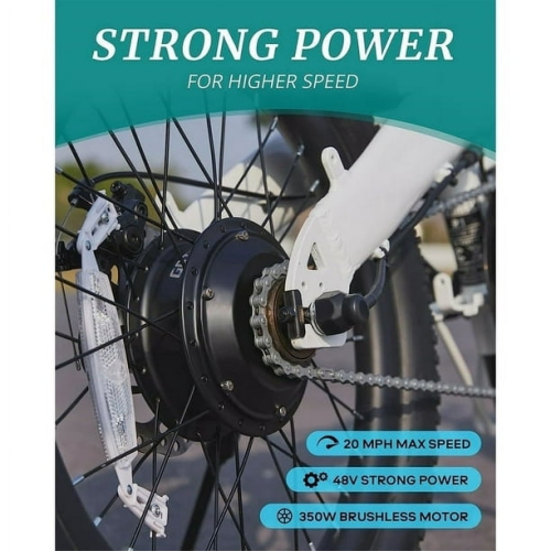 GOTRAX F1V2 Folding Electric Bike for Adults, 350W/48V 10.4Ah/32kph/64km/20''*2.6" Fat Tire E-Bike with LCD Display