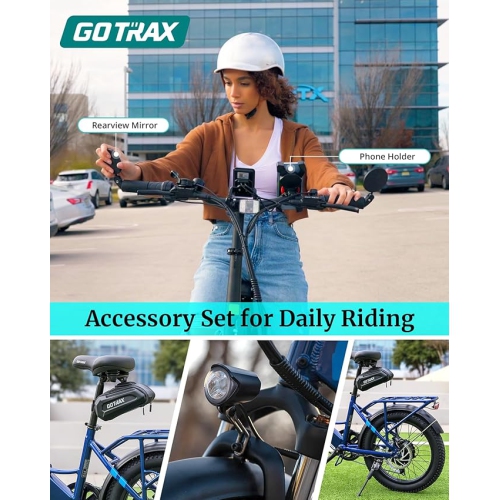 Vélo électrique pliable F2V2 de GOTRAX pour adultes, vélo électrique 500 W/48 V 10,4 Ah/32 km/h/64 km/vélo à gros pneus de