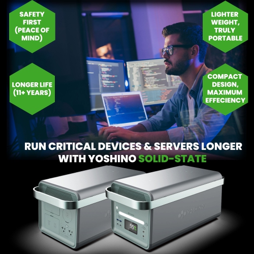 Yoshino B4000 SST 11-Port Solid-State Solar Generator 2611Wh, 4000W with 3-Piece Solar Panels Emergency UPS Backup Battery, Pure Sine Wave, Smart App