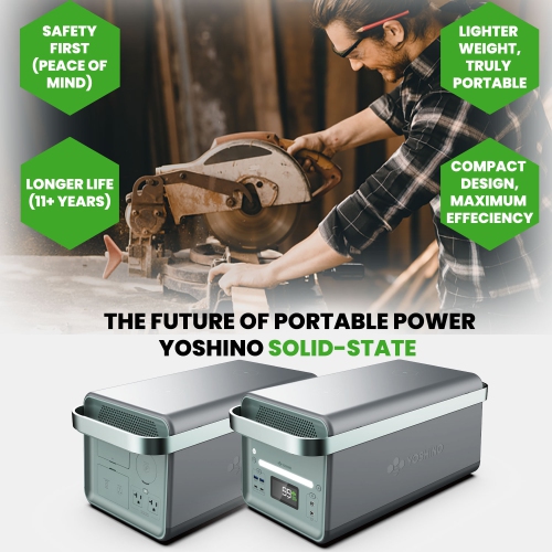 Yoshino B4000 SST 11-Port Solid-State Power Station 2611Wh, 4000W Output/6000W Peak Emergency UPS Backup Battery, Pure Sine Wave, Smart App Connect