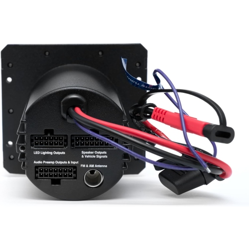 Marine Gauge Size Waterproof AM/FM Bluetooth Powersports Stereo 200 Watt Radio with Built-in 4 Zone LED Controller