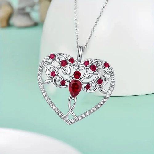 Silvery Heart Necklace: Gift for Women, Mothers, Nany, Sister, Christmas, Thanksgiving, Birthday