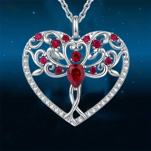 Silvery Heart Necklace: Gift for Women, Mothers, Nany, Sister, Christmas, Thanksgiving, Birthday