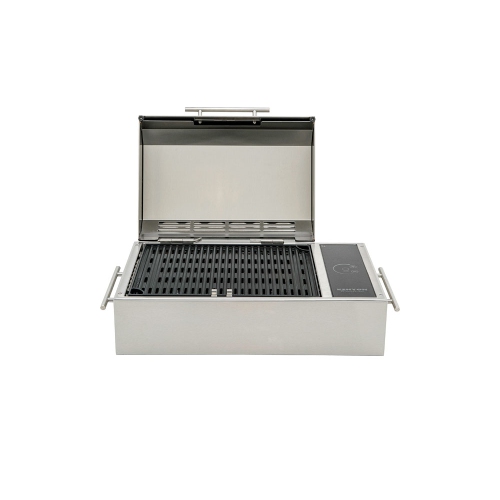 Kenyon B70590 Frontier Portable Indoor/Outdoor Electric Grill, S/S Exterior w/ Concealed, Flameless, Smokeless Element, Intelliken Touch Control,
