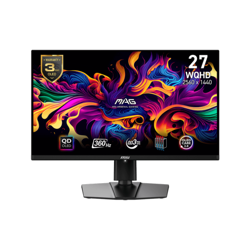 MSI  " 27"" Qhd 360Hz 0.03Ms 16:9 Qd-Oled Tilt Swivel Height Pivot Adjustment Flat Gaming Monitor, Mag 271Qpx Qd-Oled"