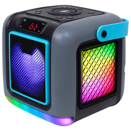 Singing Machine Cube Bluetooth Karaoke Party Speaker with Wireless Mic