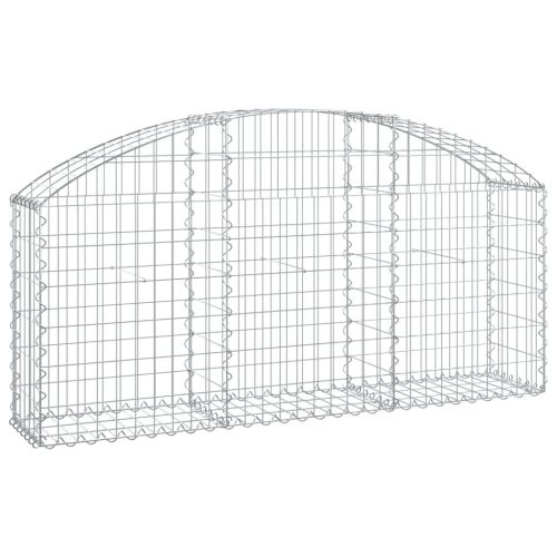VidaXL panier de gabion arqué 150x30x60/80&nbsp;cm en fer galvanisé