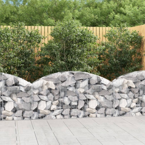 VidaXL panier de gabion arqué 150x30x60/80&nbsp;cm en fer galvanisé