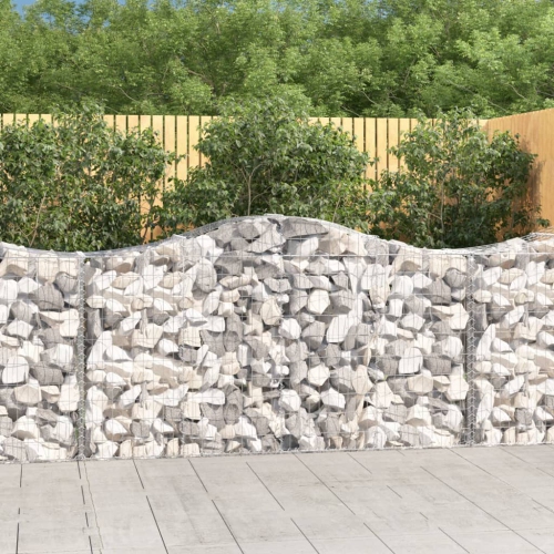 vidaXL Arched Gabion Baskets 13 pcs 200x50x100/120 cm Galvanised Iron