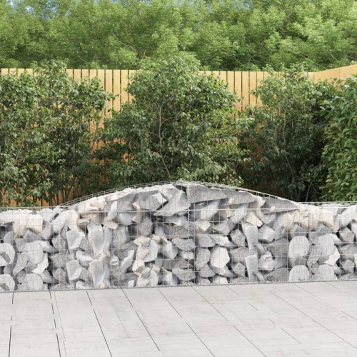 vidaXL Arched Gabion Baskets 6 pcs 400x50x60/80 cm Galvanised Iron