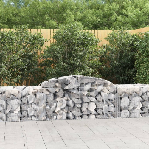 vidaXL Arched Gabion Baskets 11 pcs 300x50x60/80 cm Galvanised Iron