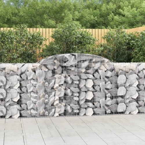 vidaXL Arched Gabion Basket 300x50x100/120 cm Galvanised Iron