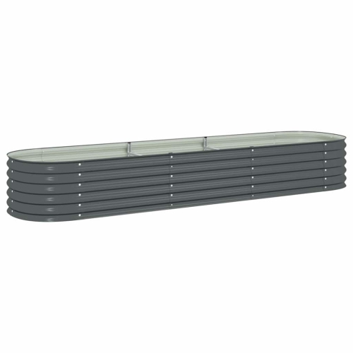 VIDAXL  Garden Raised Bed Galvanized Steel, Planter, Weather-Resistant, Gray, 126"x31.5"x17.3"