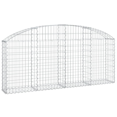 VIDAXL  Arched Gabion Basket 200X30X80/100 Cm Galvanised Iron