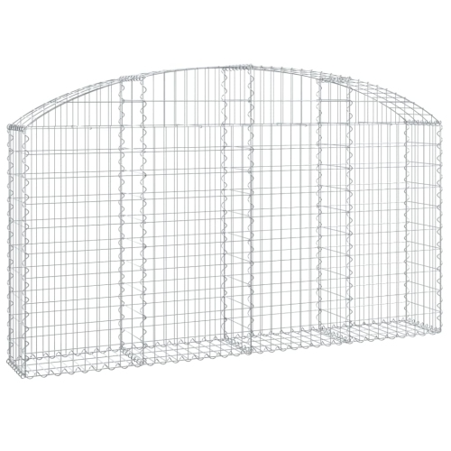 vidaXL Arched Gabion Basket 200x30x100/120 cm Galvanised Iron