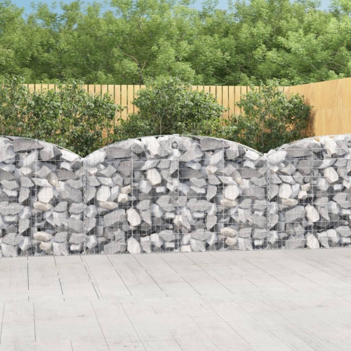vidaXL Arched Gabion Basket 200x30x100/120 cm Galvanised Iron