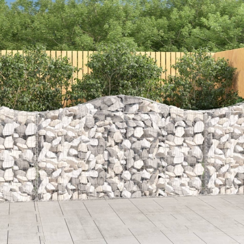 Paniers de gabion archés vidaXL 2 pièces 200x30x100/120 cm en fer galvanisé
