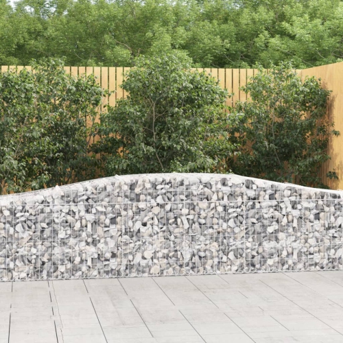 vidaXL Arched Gabion Baskets 3 pcs 400x50x60/80 cm Galvanised Iron