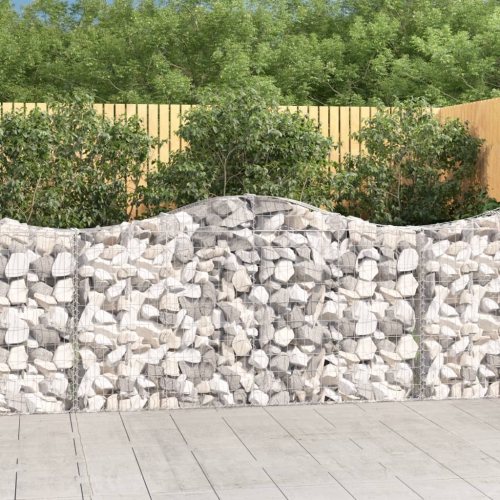 vidaXL Arched Gabion Baskets 18 pcs 200x30x100/120 cm Galvanised Iron