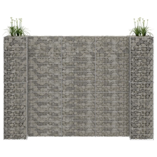 vidaXL H-Shaped Gabion Planter Steel Wire 260x40x200 cm