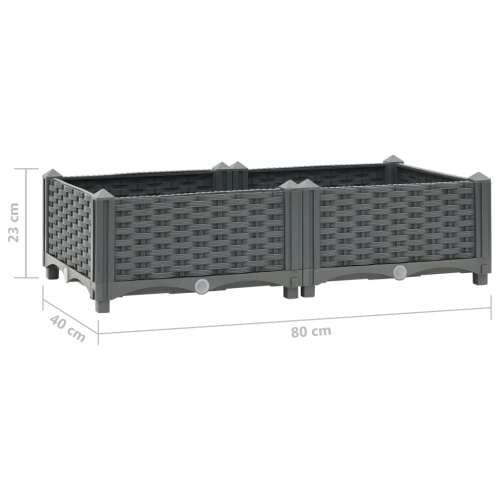 vidaXL Raised Bed 31.5"x15.7"x9.1" Polypropylene