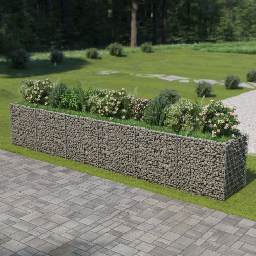 VIDAXL  Gabion Raised Bed Galvanised Steel 212.6"x35.4"x39.4"