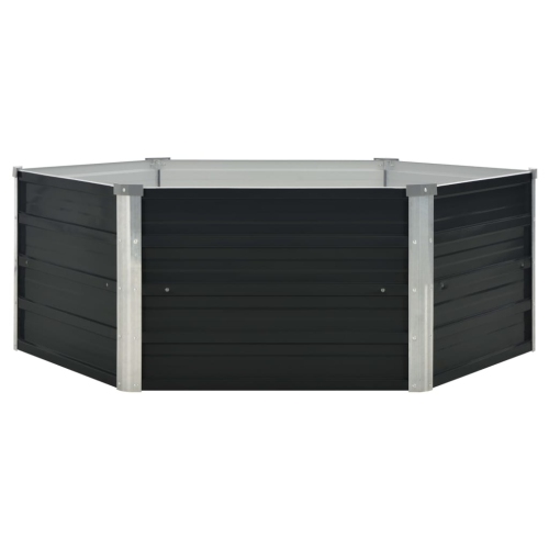 vidaXL Raised Garden Bed Anthracite 50.8"x50.8"x17.7" Galvanized Steel
