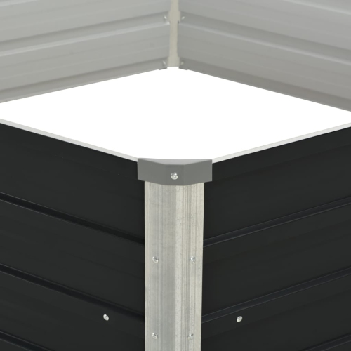 vidaXL Raised Garden Bed Anthracite 50.8"x50.8"x17.7" Galvanized Steel