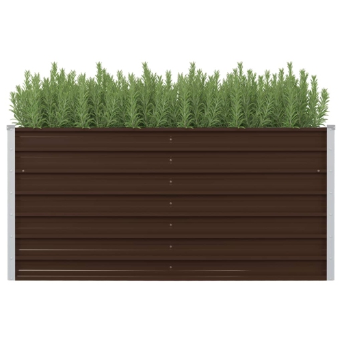 VIDAXL  Raised Garden Bed Brown 63"x31.5"x30.3" Galvanized Steel