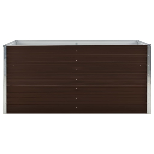 vidaXL Raised Garden Bed Brown 63"x31.5"x30.3" Galvanized Steel
