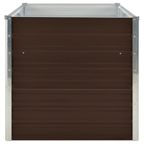 vidaXL Raised Garden Bed Brown 63"x31.5"x30.3" Galvanized Steel