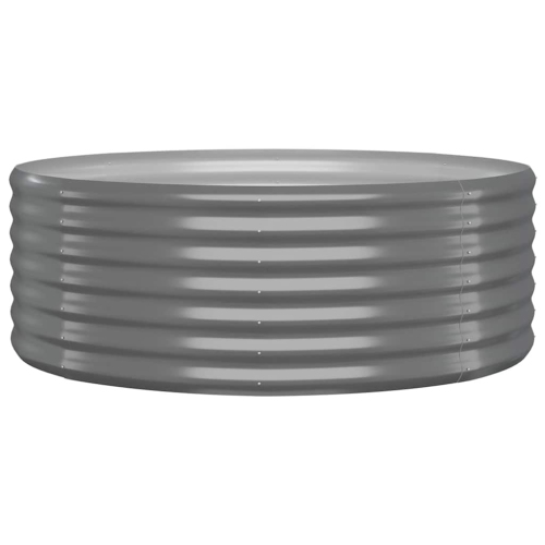 vidaXL Garden Raised Bed Galvanised Steel 100x100x36 cm Grey